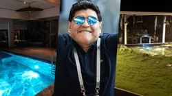 Foto de Diego Maradona con su increíble mansión.