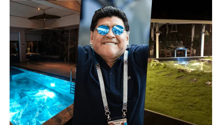 Foto de Diego Maradona con su increíble mansión.