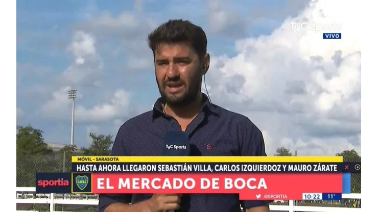 Foto de Tato Aguilera, periodista que cubre Boca.