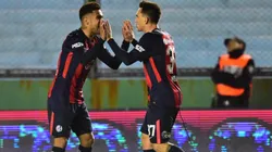 San Lorenzo celebra el tanto de la clasificación.