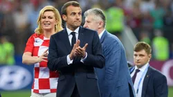 Emmanuel Macron luego de la finalización del partido.