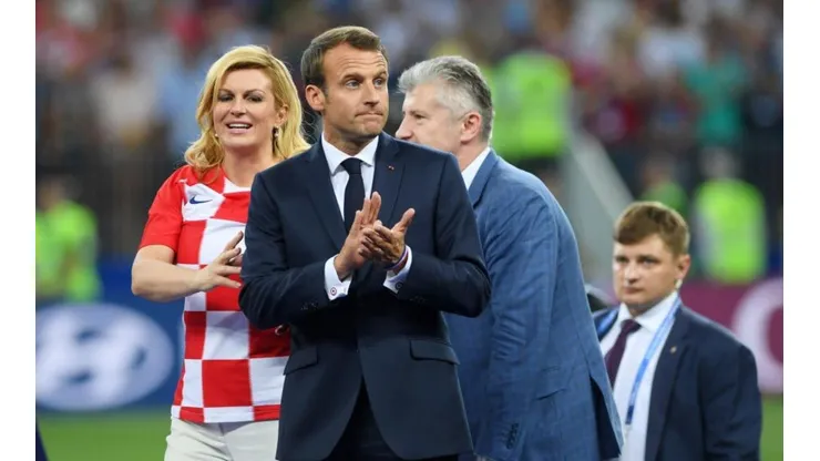 Emmanuel Macron luego de la finalización del partido.