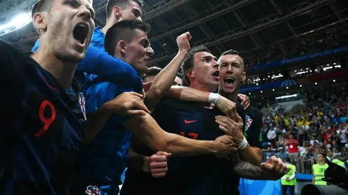 Croacia celebra la clasificación a la final del Mundial.