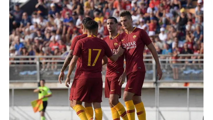 Foto de los jugadores de la Roma.