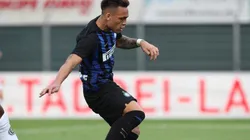 Lautaro Martínez en su primer partido en Inter.