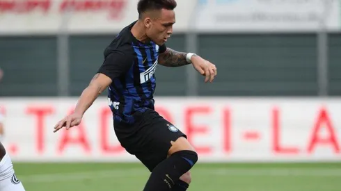 Lautaro Martínez en su primer partido en Inter.