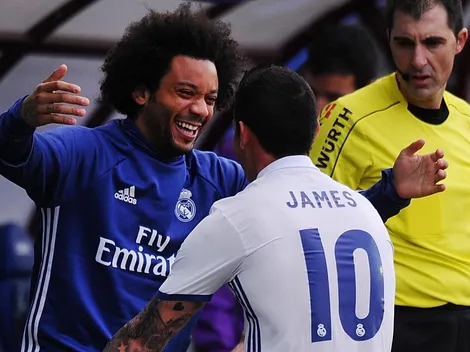 Marcelo subió una foto dándole un besito a James y "te quiero panita"
