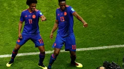 Cuadrado y Yerry Mina sorprendieron con su clásico baile en medio de una conferencia de prensa.