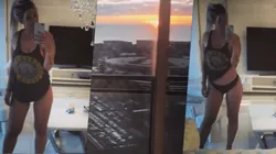 Foto de Wanda Nara con el Monumental de fondo.