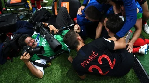 Foto del fotógrafo en el momento del gol de Croacia.