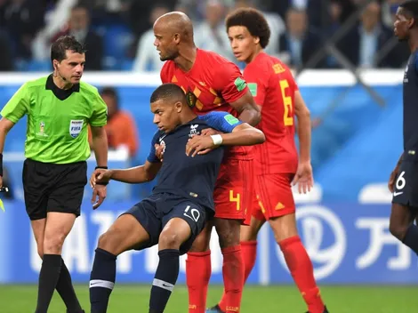 Mbappé hizo tiempo, los jugadores de Bélgica lo empujaron dos veces y ¡casi se pudre todo!