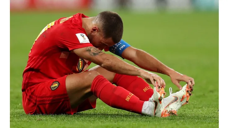 SIN GASOLINA. Eden Hazard durante el final del encuentro contra Francia en Rusia 2018 (Foto: Getty).