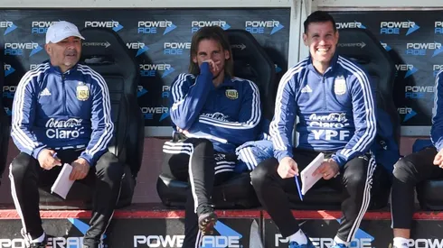 Foto de Sampaoli con Beccacece, de Argentina.