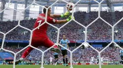 Fernando Muslera no logró contener el remate.