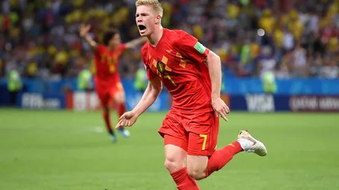 Foto de los jugadores de Bélgica ante Brasil