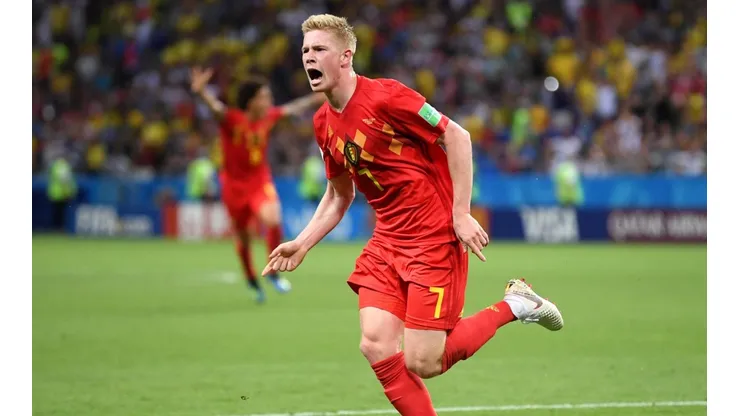 Foto de los jugadores de Bélgica ante Brasil