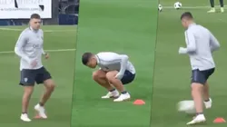 Mauro Zárate en la práctica de Boca.