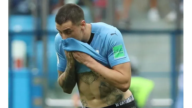 AMOR PROPIO. El llanto de José María Giménez en el pleno partido de Uruguay-Francia.