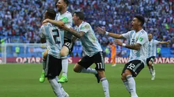 NUEVA SELECCIÓN. El último festejo de gol de la Selección Argentina en el Mundial de Rusia 2018 (Foto: Getty).