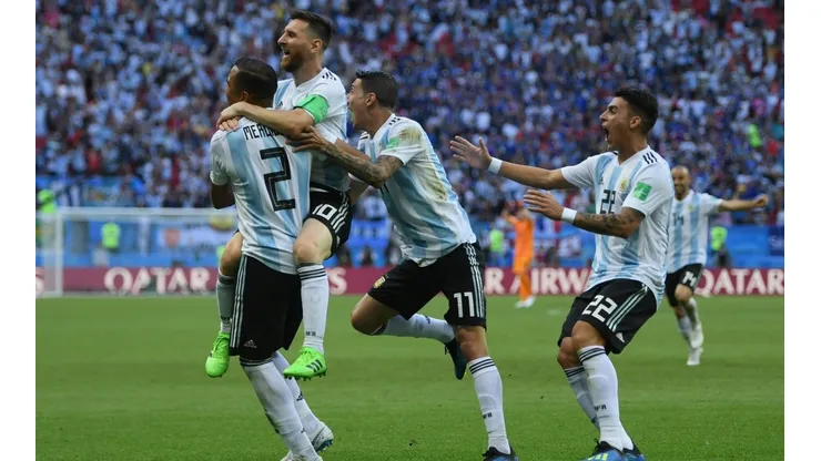 NUEVA SELECCIÓN. El último festejo de gol de la Selección Argentina en el Mundial de Rusia 2018 (Foto: Getty).