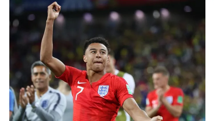 Jesse Lingard celebra la clasificación de Inglaterra.