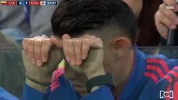 La triste reacción de James Rodríguez luego del gol de Inglaterra