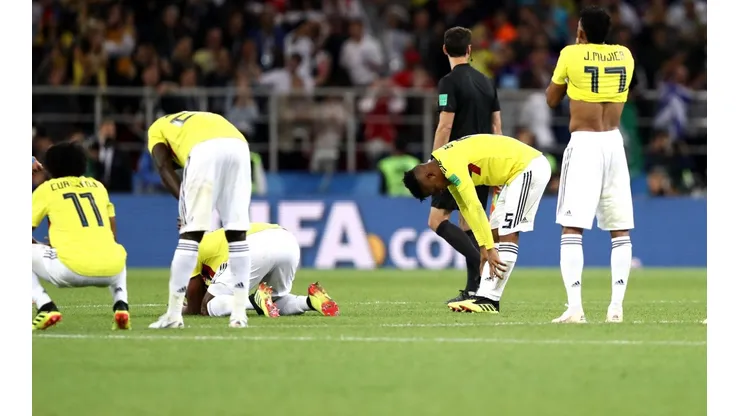 FIN. La frustración de los jugadores de Colombia tras la derrota ante Inglaterra (Foto: Getty).