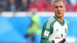 Robin Olsen, arquero de Suecia, habría despertado el interés del Barcelona