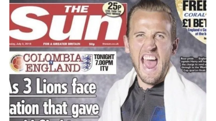 La tapa del diario The Sun que estalló la polémica antes del duelo ante Colombia