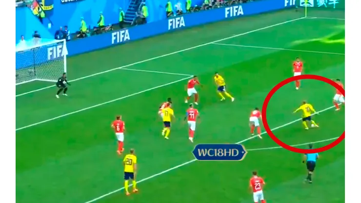 ¡ADEEEENTRO! Forsberg lo gritó: con su gol, Suecia está en cuartos.