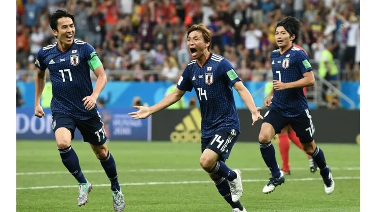 Takashi Inui festeja el segundo gol de Japón.