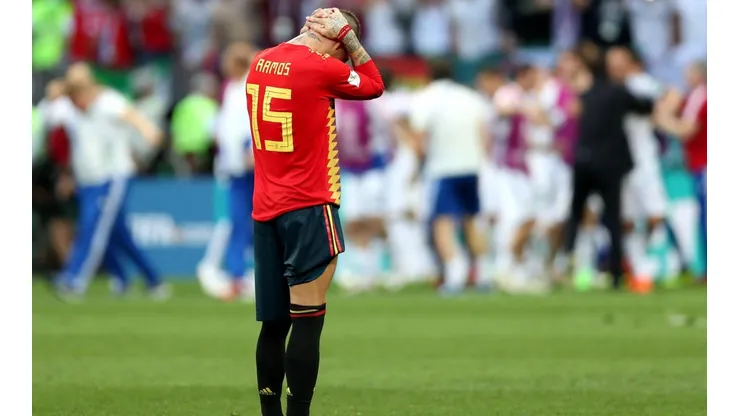 Sergio Ramos se lamenta luego de la eliminación de España
