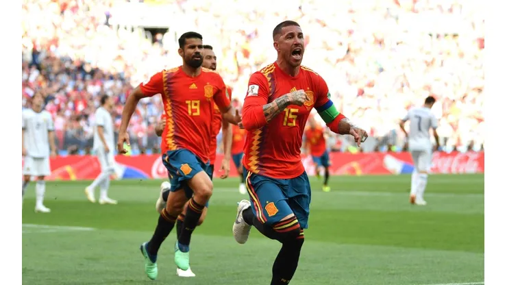 Foto del gol de Sergio Ramos ante Rusia