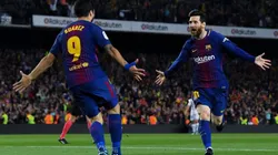 Suárez y Messi, felices jugando junto en Barcelona.