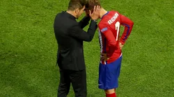 Simeone con Griezmann en la final de la Champions League
