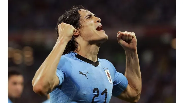 Edinson Cavani, la gran figura del partido.