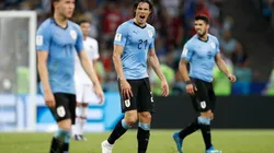 EL MATADOR. Cavani alienta a sus compañeros en pleno partido entre Uruguay y Portugal (Foto: Getty).