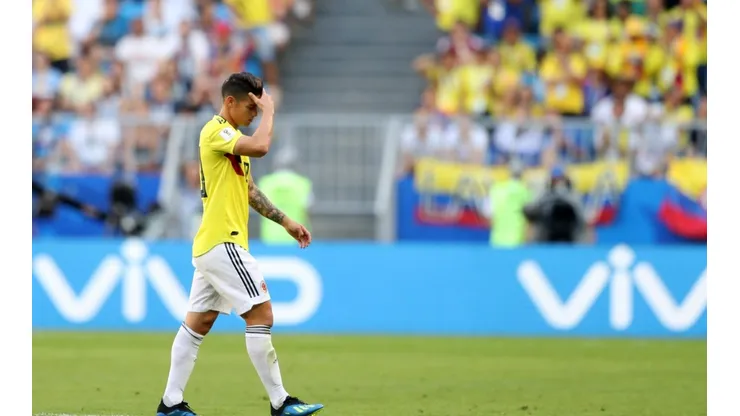 James Rodríguez se retiró antes de que finalice el primer tiempo del último partido de la Selección Colombia.