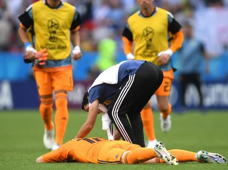 Terminó el partido y Armani fue el que más lloró en Argentina