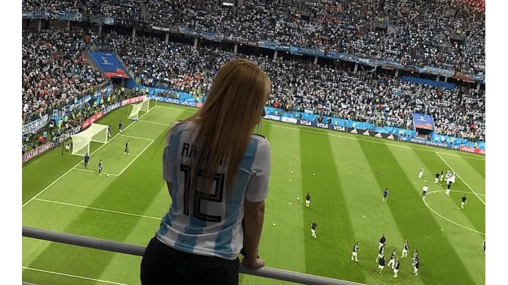 Foto de Daniela Rendon, fanática de la Selección Argentina