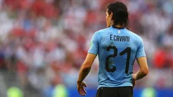 Cavani, con Uruguay, en el Mundial de Rusia.