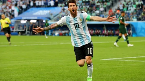 APARECIÓ EL DIEZ. Lionel Messi en el gol contra Nigeria para el 1-0 parcial con Argentina (Foto: Getty).