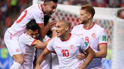 Los jugadores de Túnez festejan la victoria