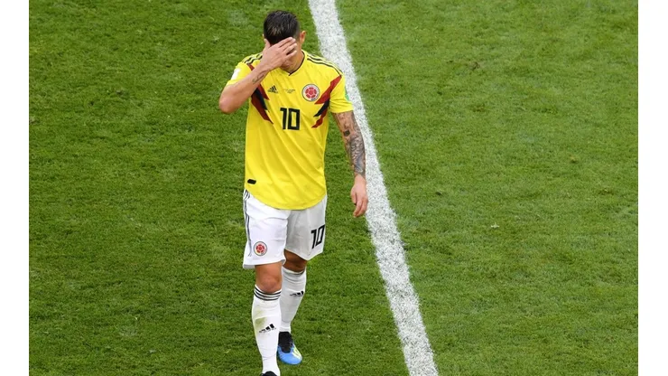 AFUERA. La frustración de James Rodríguez después de salir en el comienzo