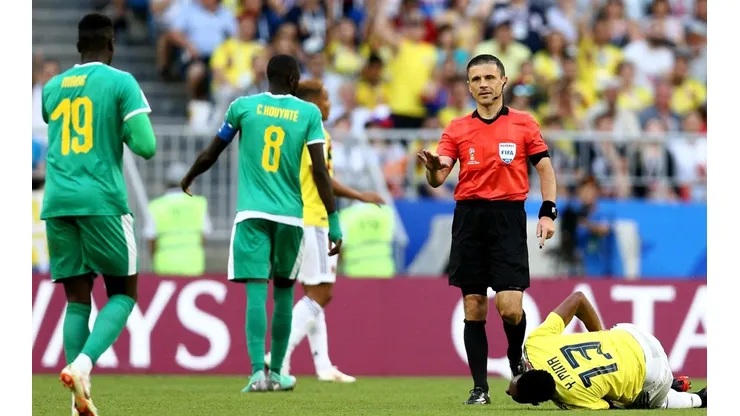 Foto de la Selección de Senegal ante Colombia en Mundial de Rusia.