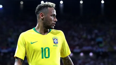 Neymar durante el triunfo de Brasil contra Serbia.