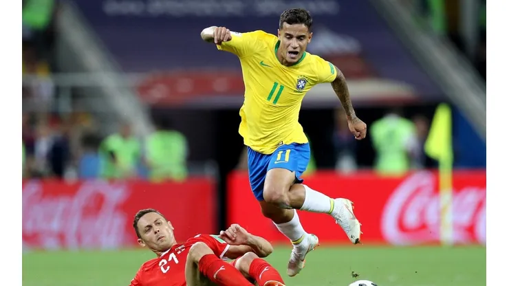 Philippe Coutinho durante la victoria de Brasil ante Serbia.