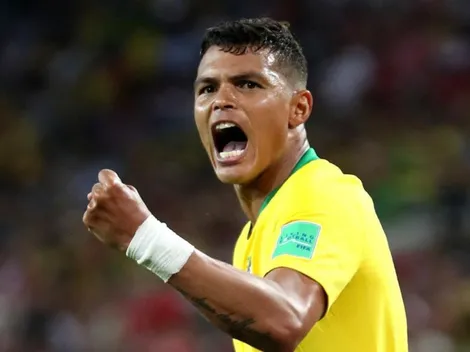 Thiago Silva le dio tranquilidad a Brasil y lo festejó con Neymar