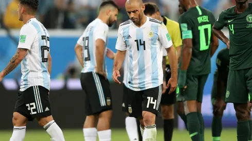 EL OTRO CAPITÁN. Javier Mascherano durante el partido contra Nigeria (Foto: Getty).
