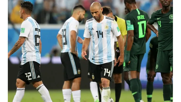EL OTRO CAPITÁN. Javier Mascherano durante el partido contra Nigeria (Foto: Getty).